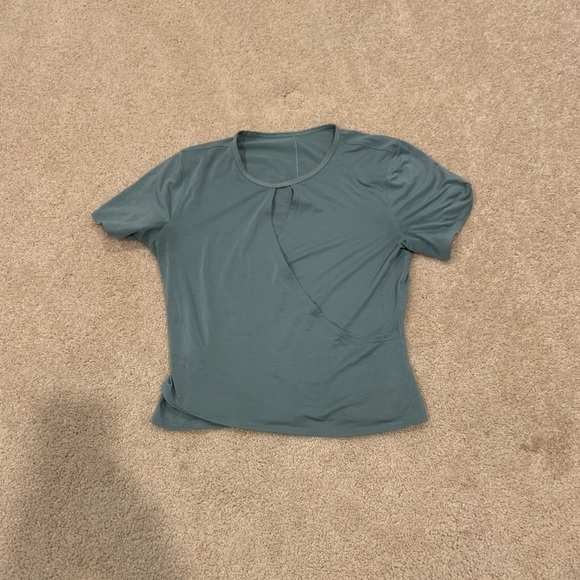 lululemon athletica Tops - Lululemon cross body T-shirt stone blue S/M